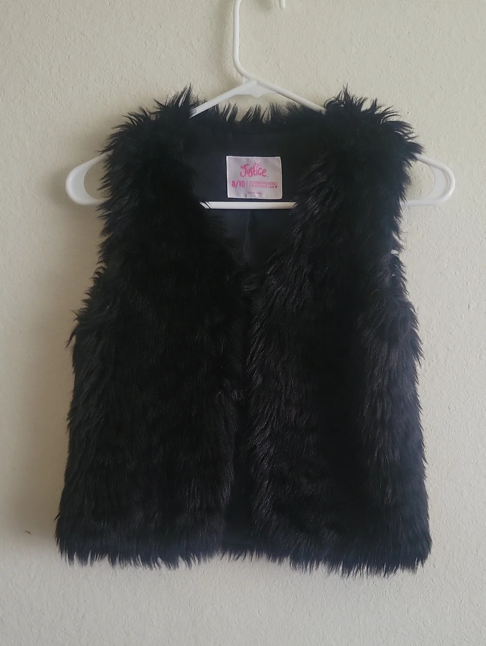 Black Faux Fur Vest - Girls